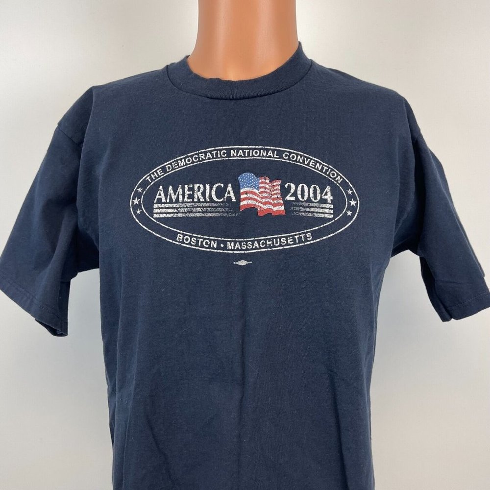 Democratic National Convention Boston Massachusetts T Shirt Vtg 2004 Blue Size M